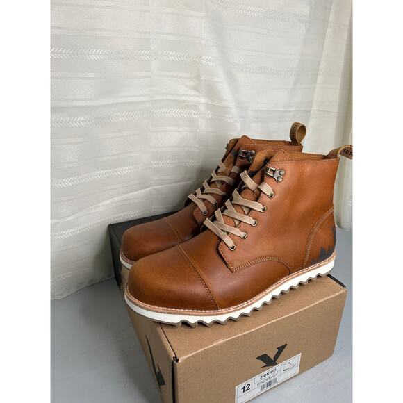 Territory Zion Men\'s Hiking Boot Chestnut Leather Water Resistant Size 12 NEW main image 12